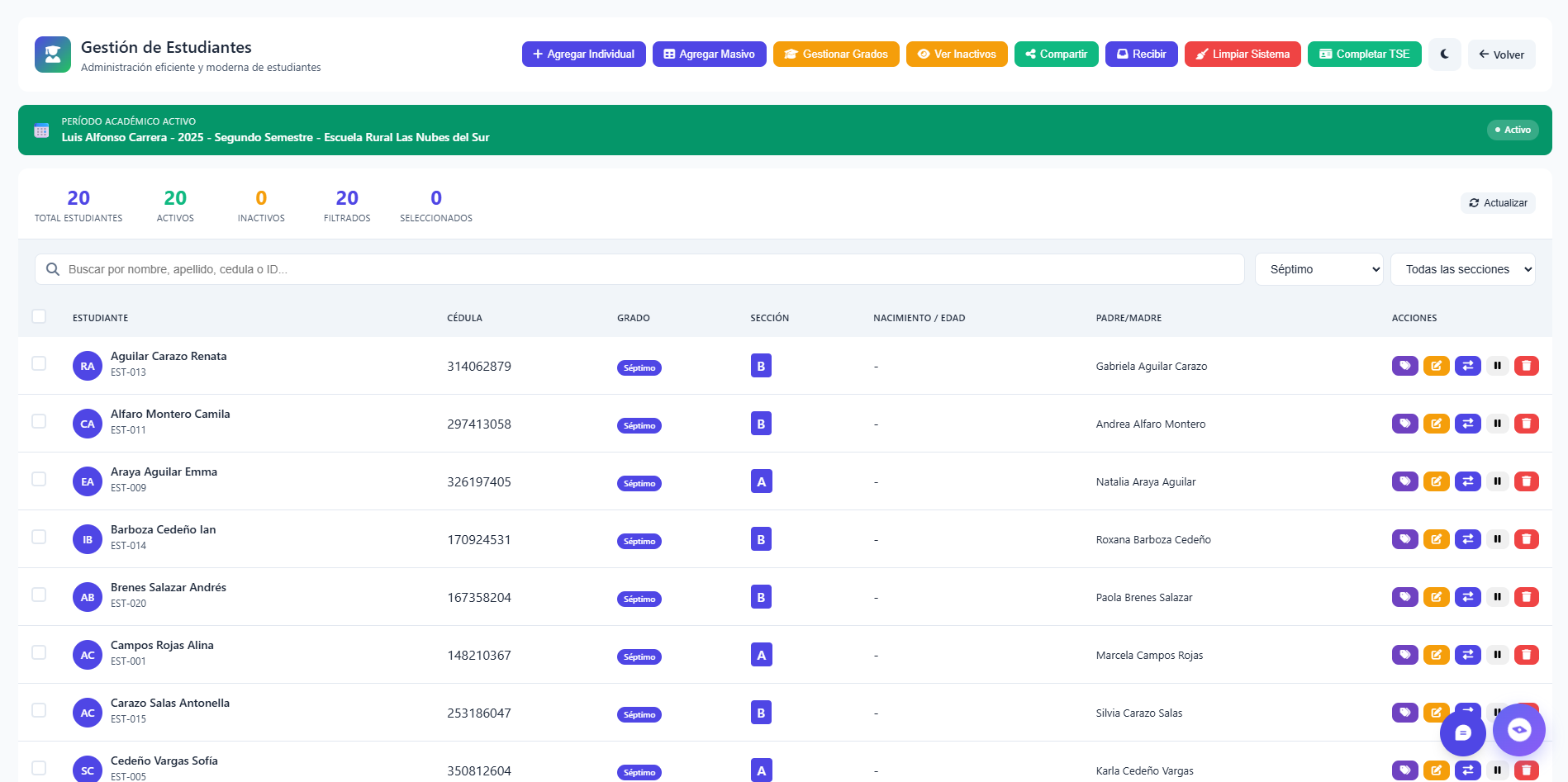 Módulo de Estudiantes